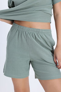 Zivame 2 Mile Fashion Knit Cotton Loungewear Set - Iceberg Green — thumbnail 8